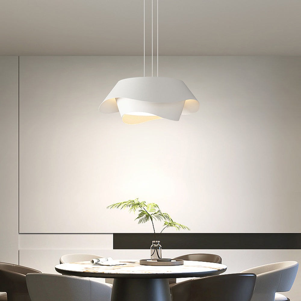 Bella Art Deco Bloemvorm Metalen Hanglamp, Wit, Woonk/Eetk/ Slaapkamer