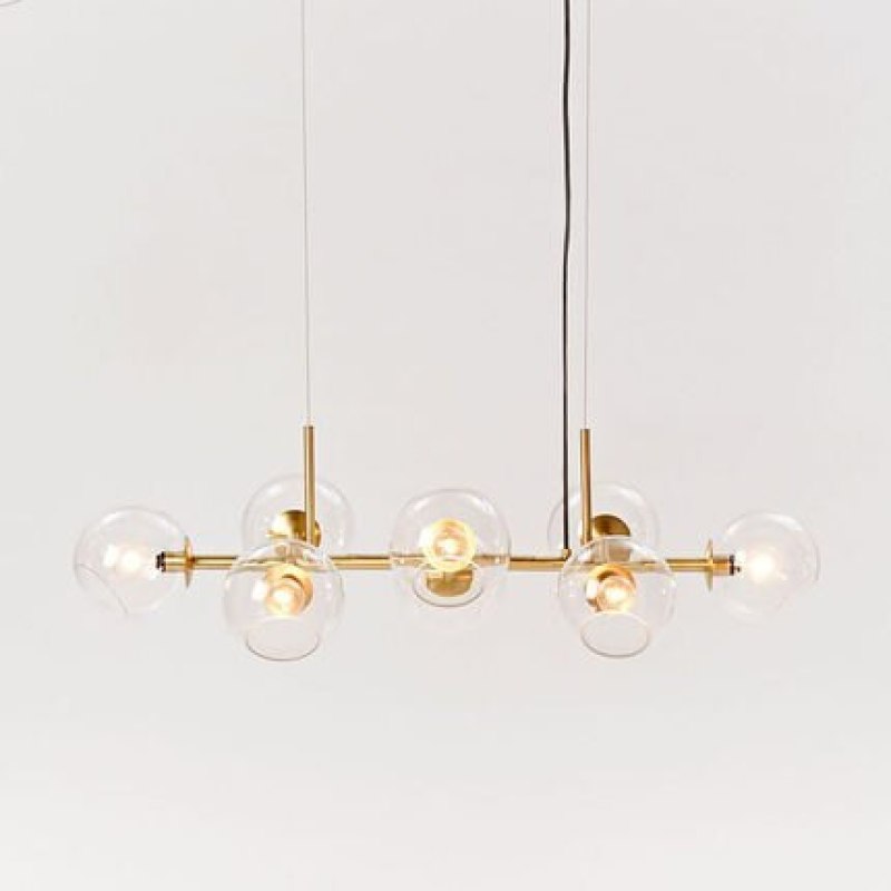 Valentina Ronde LED Hanglampen Zwart Goud Metaal Glas Woonkamer
