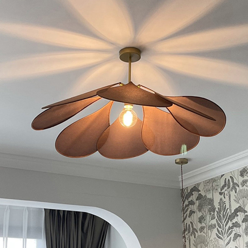 Renée Design Bloem LED Hanglamp Metaal/Stof Wit/Bruin Slaap/Woon/Eetkamer