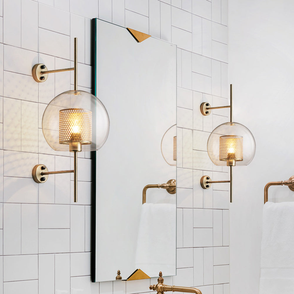 Oneal Moderne Bol LED Wandlamp Metaal/Glas Silver/Goud Slaap/Woon/Eetkamer
