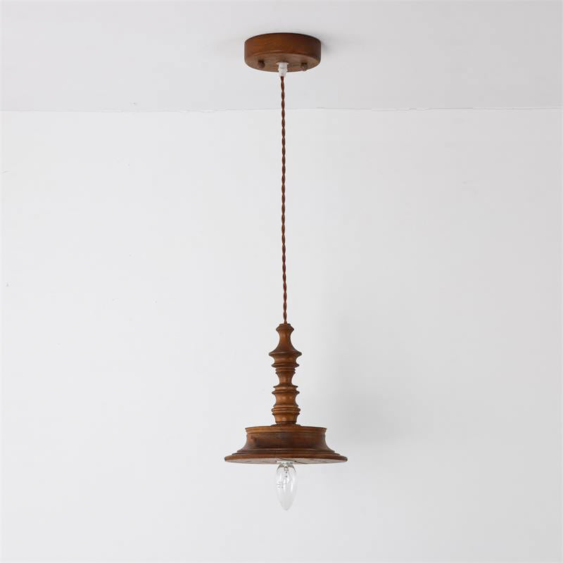 Teriinise hanglamp van walnoothout
