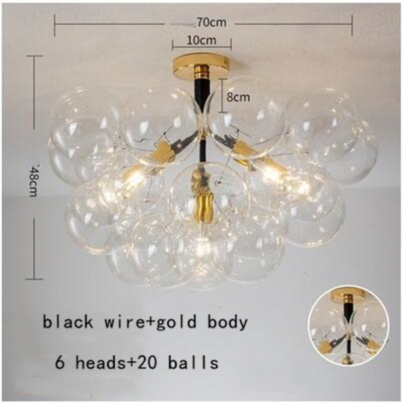 Valentina Hanglampen Transparante Bubbel Slaapkamer Woonkamer