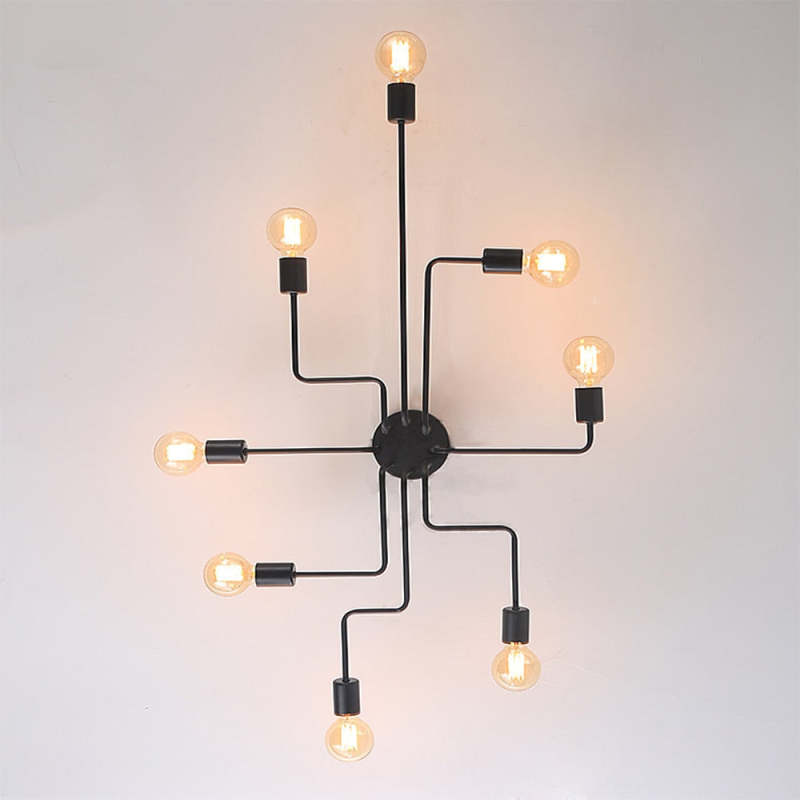 Vintage Moderne Minimalistische Industriële Metalen Plafondlamp Zwart