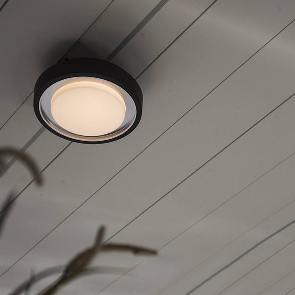 Orr Moderne LED Ronde Buitenlamp Zonne Metaal/Acryl Zwart Tuin/Stoeprand/Balkon