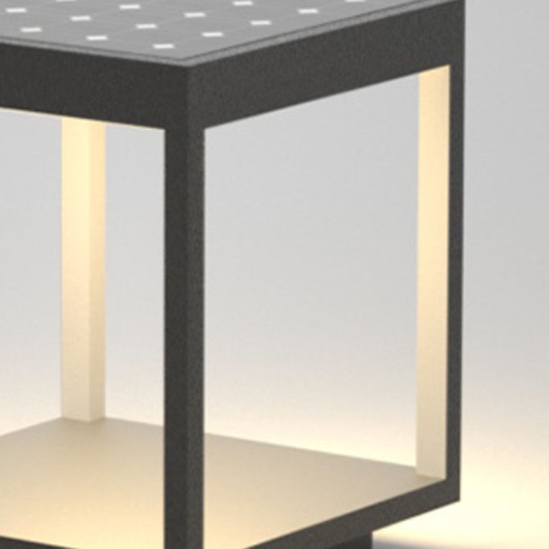 Riley Moderne LED Kubus Buitenlamp Zonne Metaal Zwart Tuin/Stoeprand/Balkon