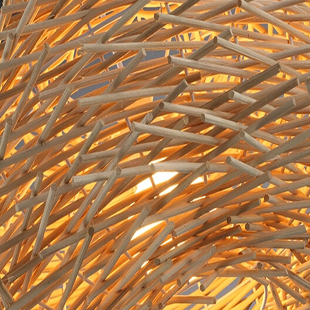 Ozawa Houten Vogelnest Rotan Hanglamp Bruin/Hout Woonkamer/Slaapkamer