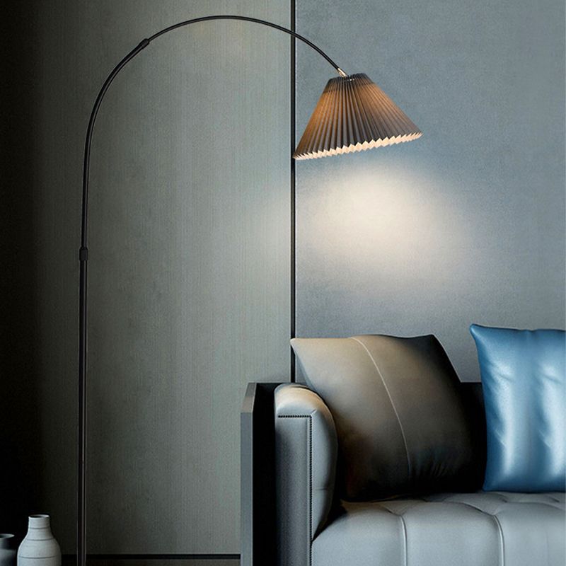 Eryn Moderne LED Vloerlamp Grijs Groen Geel Metaal Stof Woonkamer