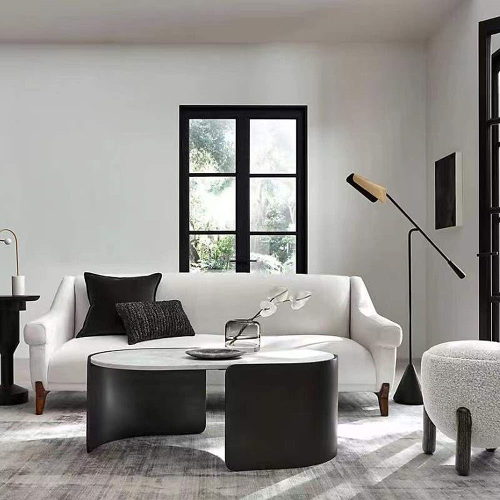 Salgado Moderne Minimalistische Driehoekige LED Vloerlamp Zwart Marmer/Metaal