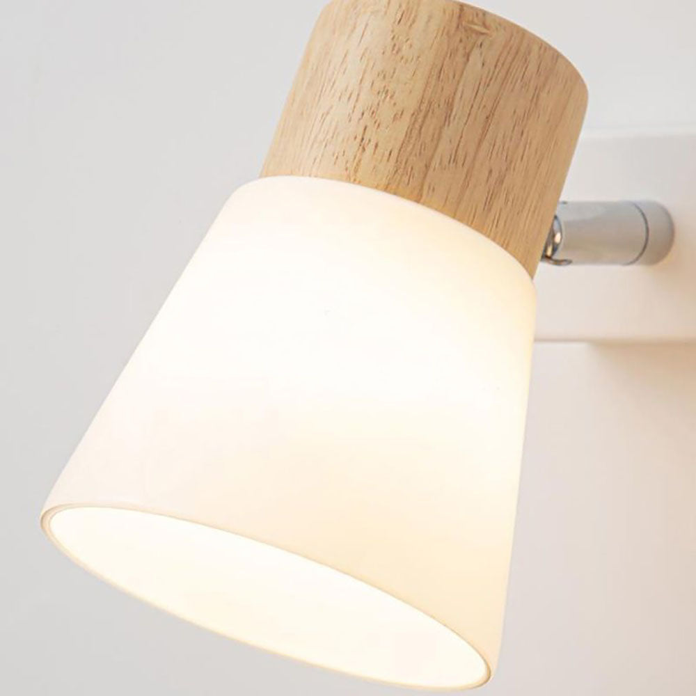 Ozawa Moderne Design LED Wandlamp Wastafel Spiegel Front Hout/Glas Wit Kelder Eet/Woon/Kelder/Hal/Badkamer
