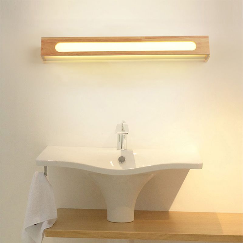 Ozawa Moderne Rond/Rechthoek/Ovaal LED Wandlamp Hout/Acryl Bruin Slaap/Woon/Badkamer