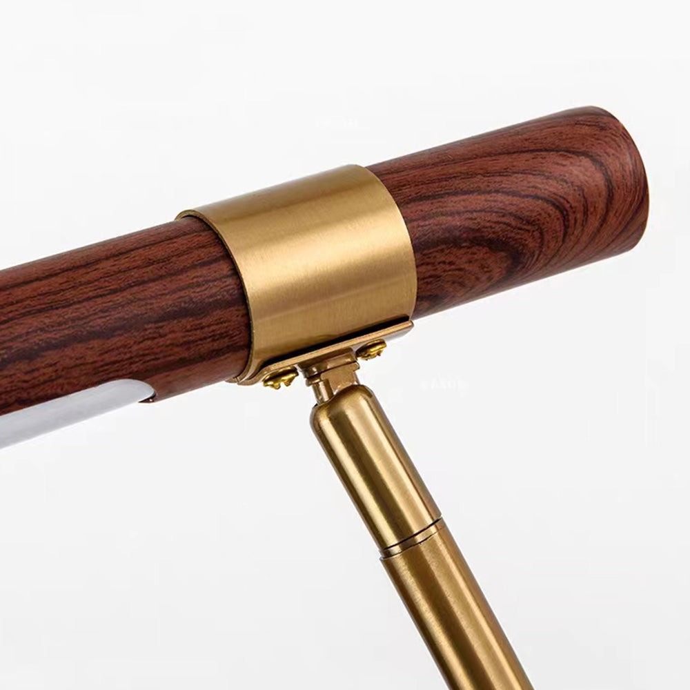 Edge Minimalistische Lineaire LED Vloerlampe Goud Metaal Hout Woonkamer
