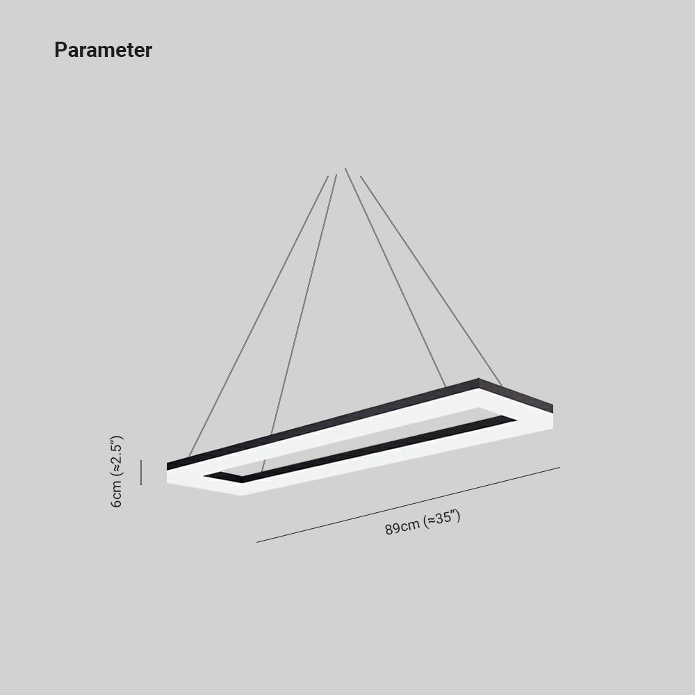 Bouvet Rechthoekig Moderne LED Hanglampen Wit Zwart Metaal Slaapkamer