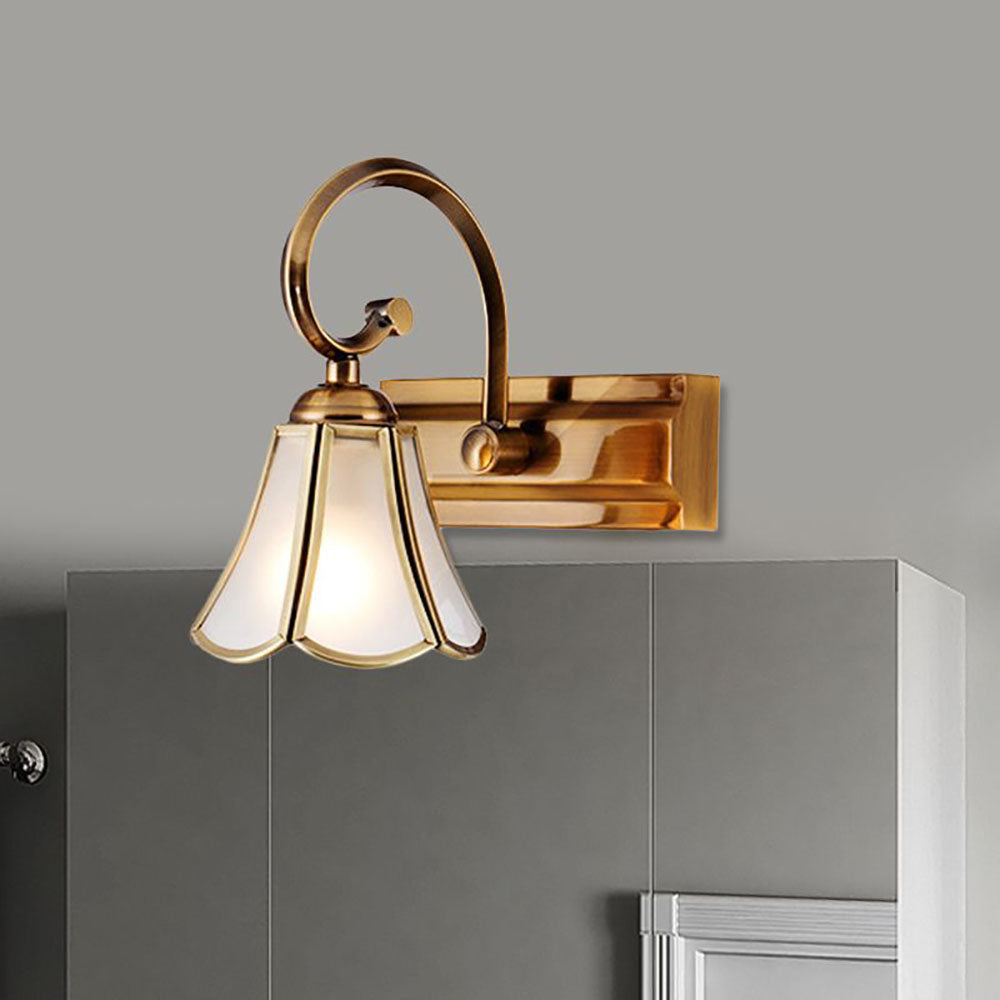 Félicie Vintage Design LED Wandlamp Bloem Metaal/Glas Goud Keuken Eetkamer/Woonkamer