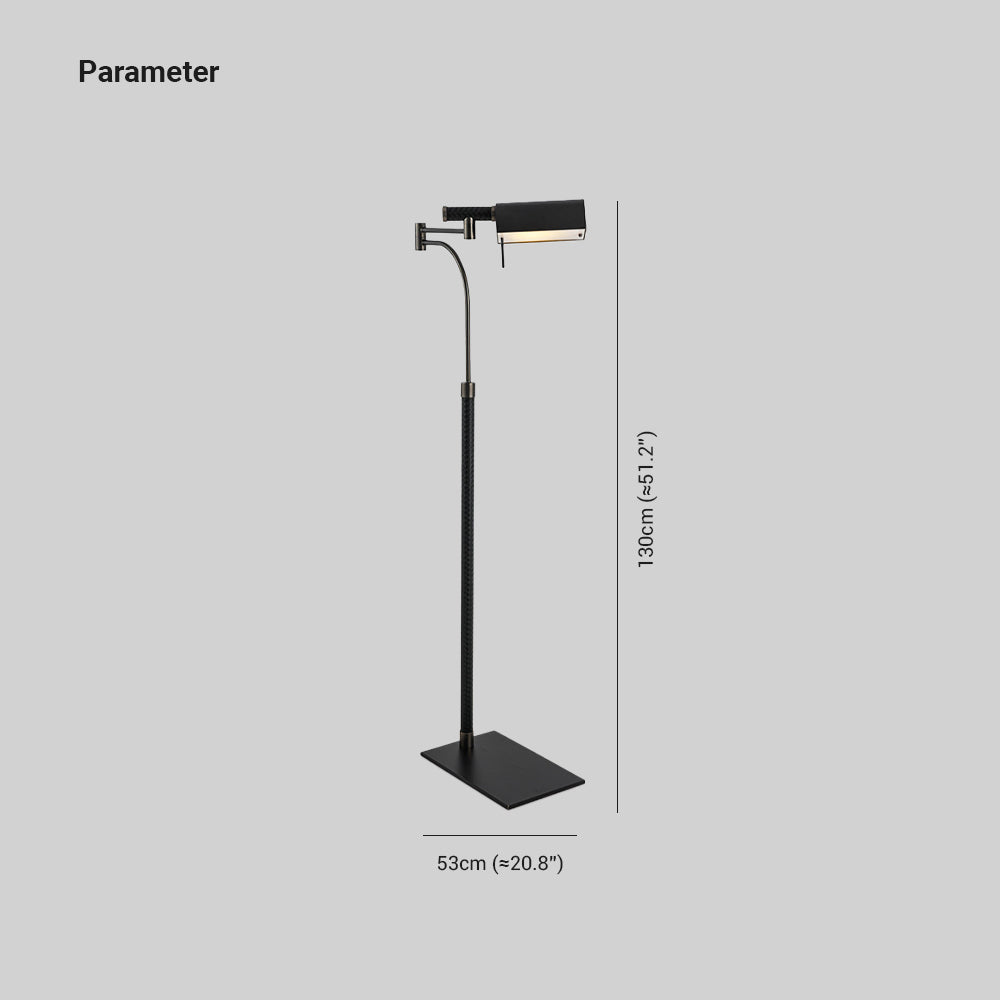 Salgado Modern Design LED Vloerlamp Zwart Leer Metaal Eetkamer