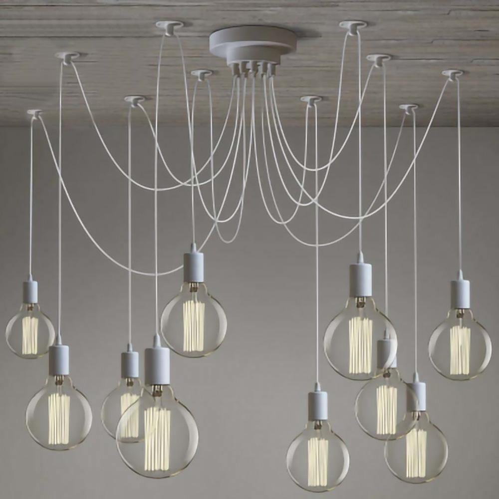 Alessio Retro Design Country Spider LED Hanglampen Metaal Zwart/Wit