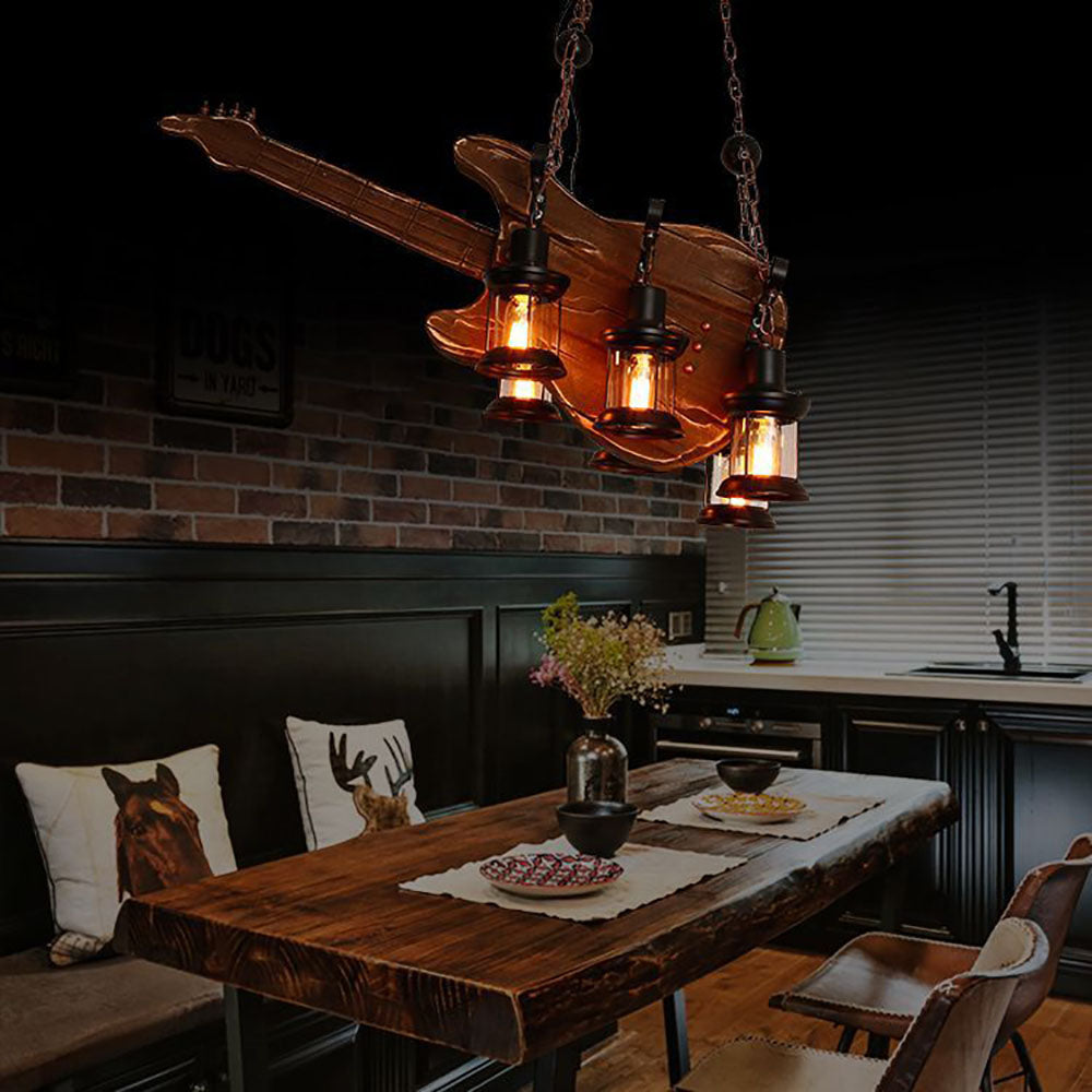 Austin Farmhouse Guitar Pendant Light, Metal/Wood, Walnut