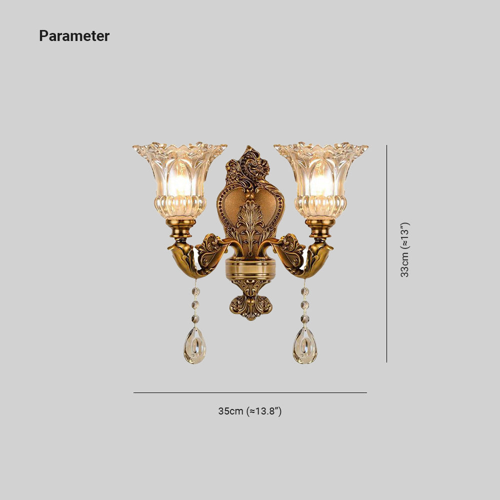 Félicie Frans Vintage Wandlamp Metaal Glas Woonkamer Slaapkamer