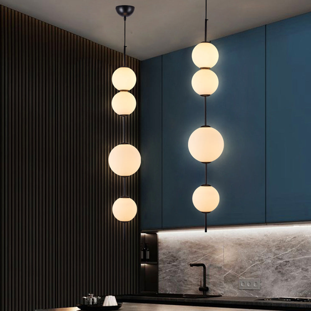 Valentina Moderne LED Hanglamp Zwart Metaal Glas Eetkamer Slaapkamer
