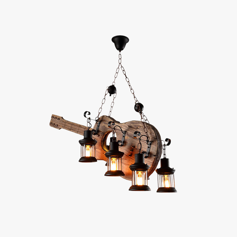 Austin Retro Gitaar Hanglamp Metaal Hout Slaapkamer Woonkamer