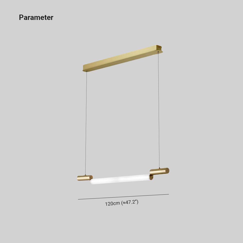 Edge Moderne Lineaire LED Hanglamp Wit Goud Metaal Acryl Eetkamer