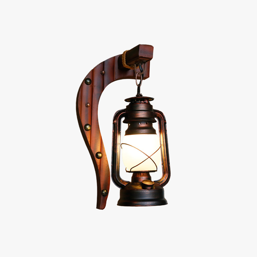 Austin Retro Wandlamp Booglamp Hout Donkerbruin, Woonk/Eetk/ Slaapkamer