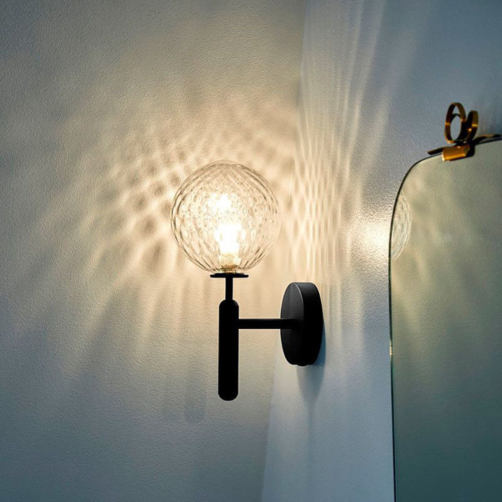 Valentina Moderne Design LED Wandlamp Globe Metaal/Glas Zwart/Goud Hal/Eetkamer/Woonkamer