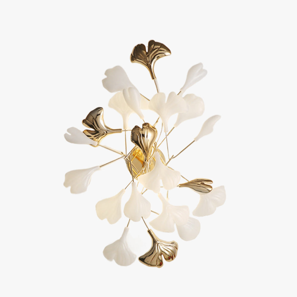 Olivia Decoratieve Bloem Wandlamp Wit Goud Keramiek Metaal Slaapkamer