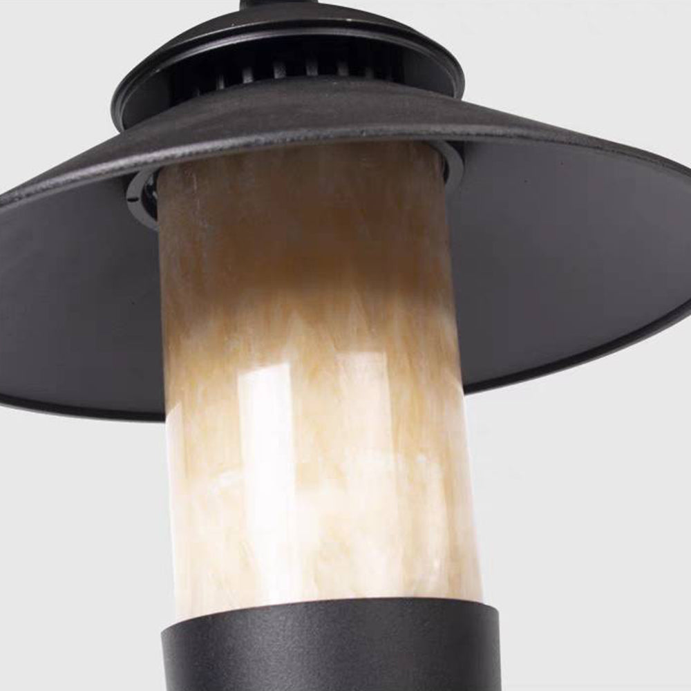 Carins Moderne Staand LED Buitenlamp Zwart Metaal/Marmer Voordeur
