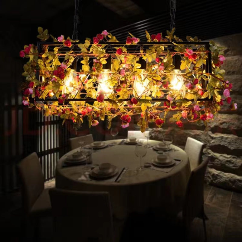 Nest Retro LED Hanglamp Kunstplanten Groen Slaapkamer Woonkamer