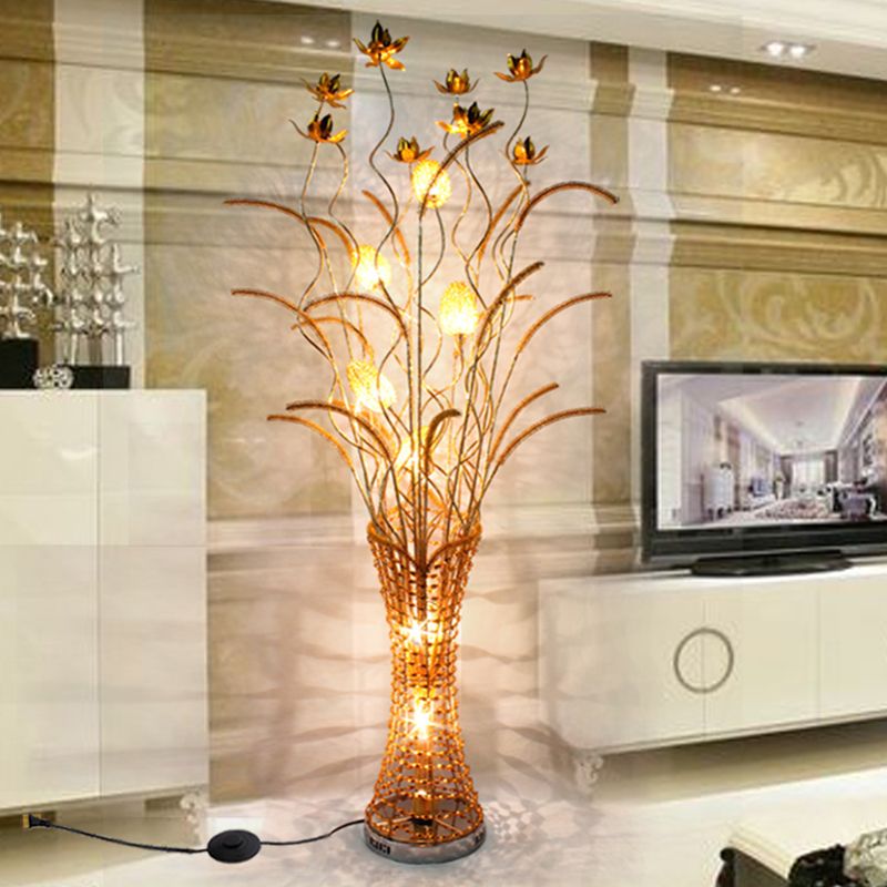 Bella Design Art Deco Vaas Gold Metaal Vloerlampen Slaapkamer/Woonkamer