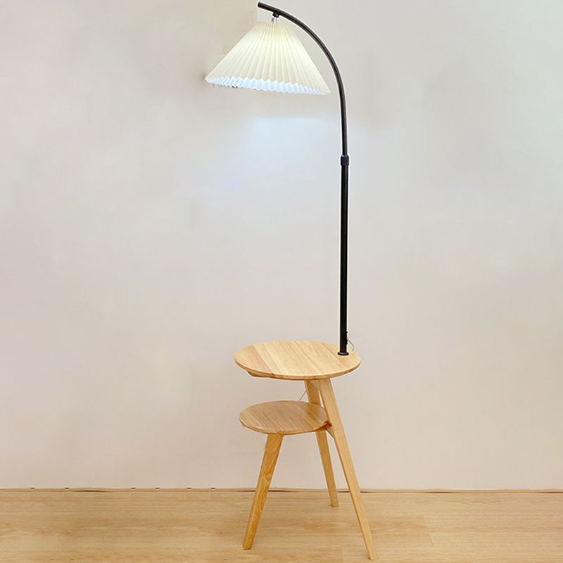 Ozawa Retro Design LED Geplooide Vloerlamp Metaal/Hout Nachtkastje Eetkamer/Woonkamer