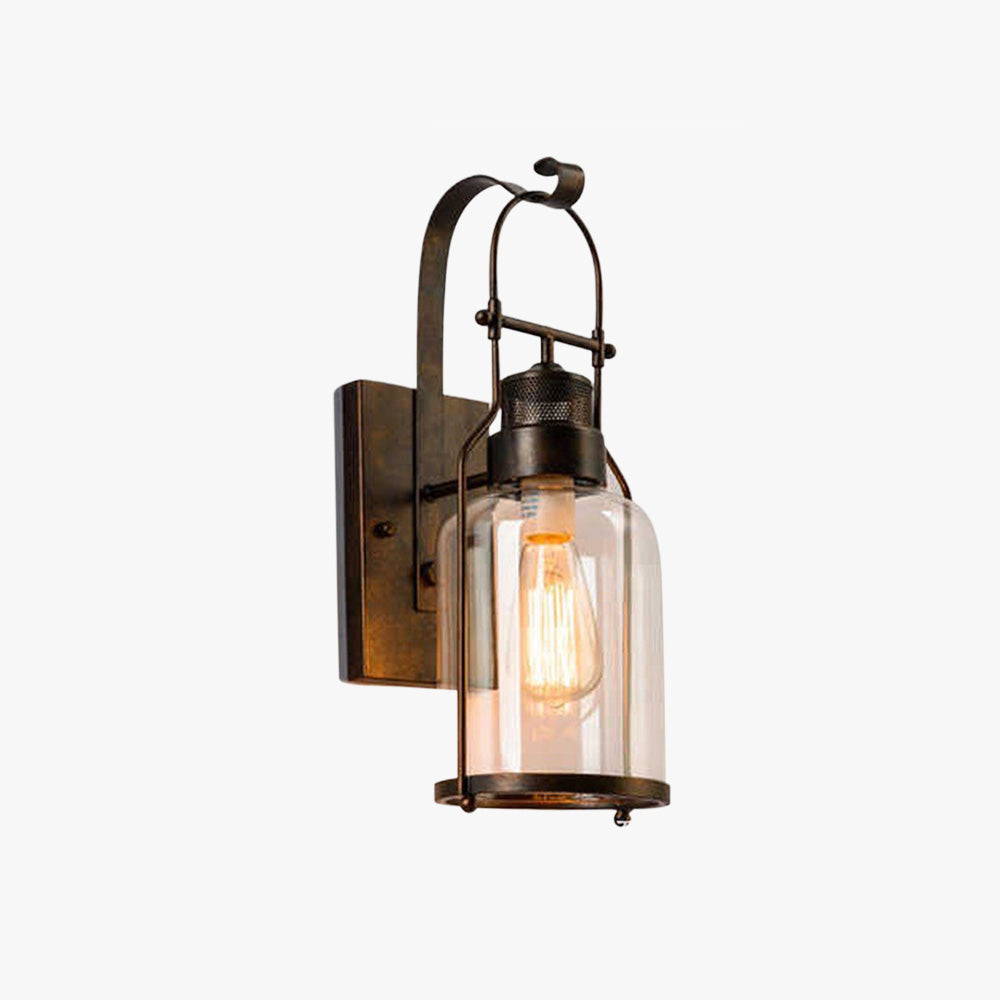 Alessio Retro LED Wandlamp Roest Zwart Glas Metaal Woonkamer Eetkamer