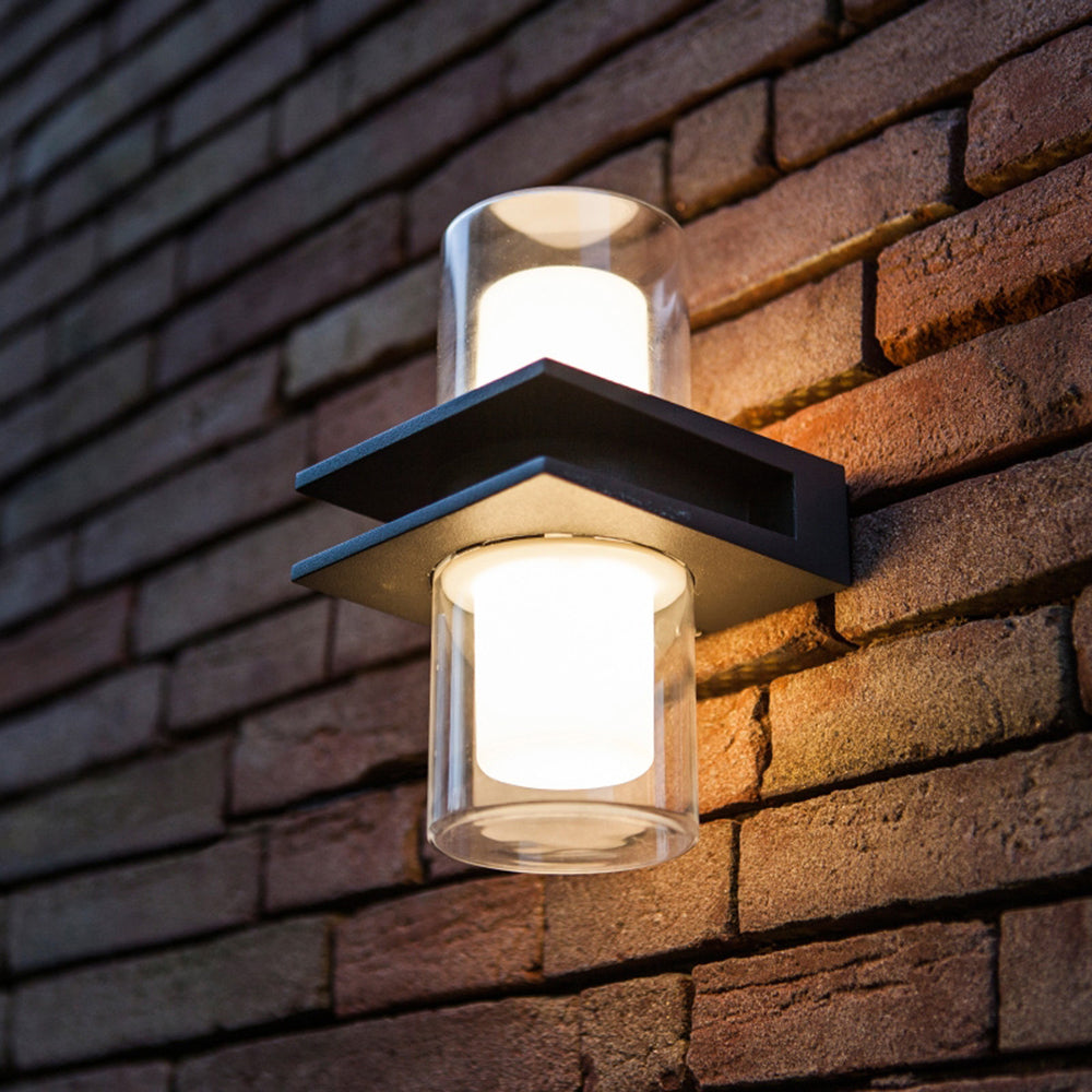 Orr Moderne Cilinder LED Buitenlamp Zonne Metaal/Glas Zwart Tuin/Stoeprand/Balkon