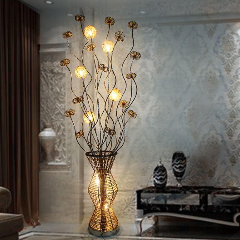 Bella Scandinavian Style Art-deco Handmatig Metaal Vase Goud Voerlamp, Hotel/Woonkamer