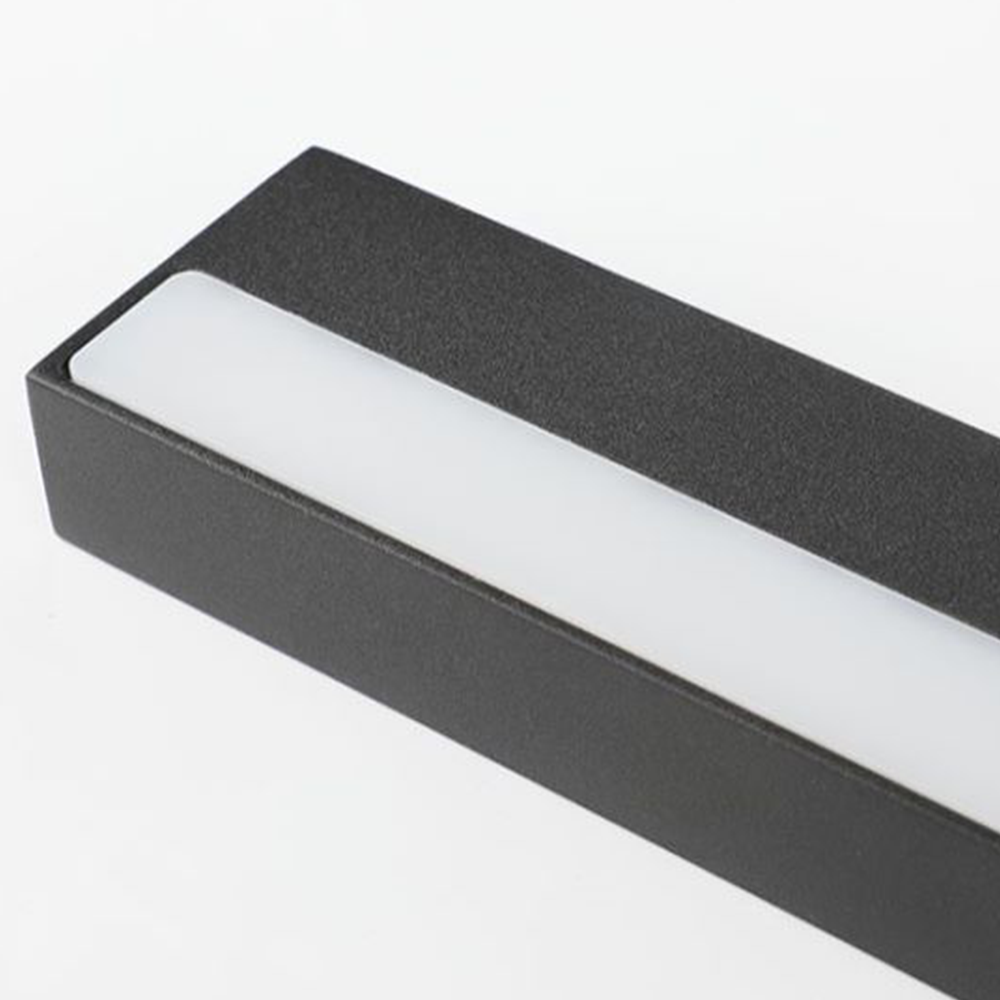 Edge Moderne Rechthoekig LED Wandlamp Zwart Metaal Bad/Woon/Slaapkamer