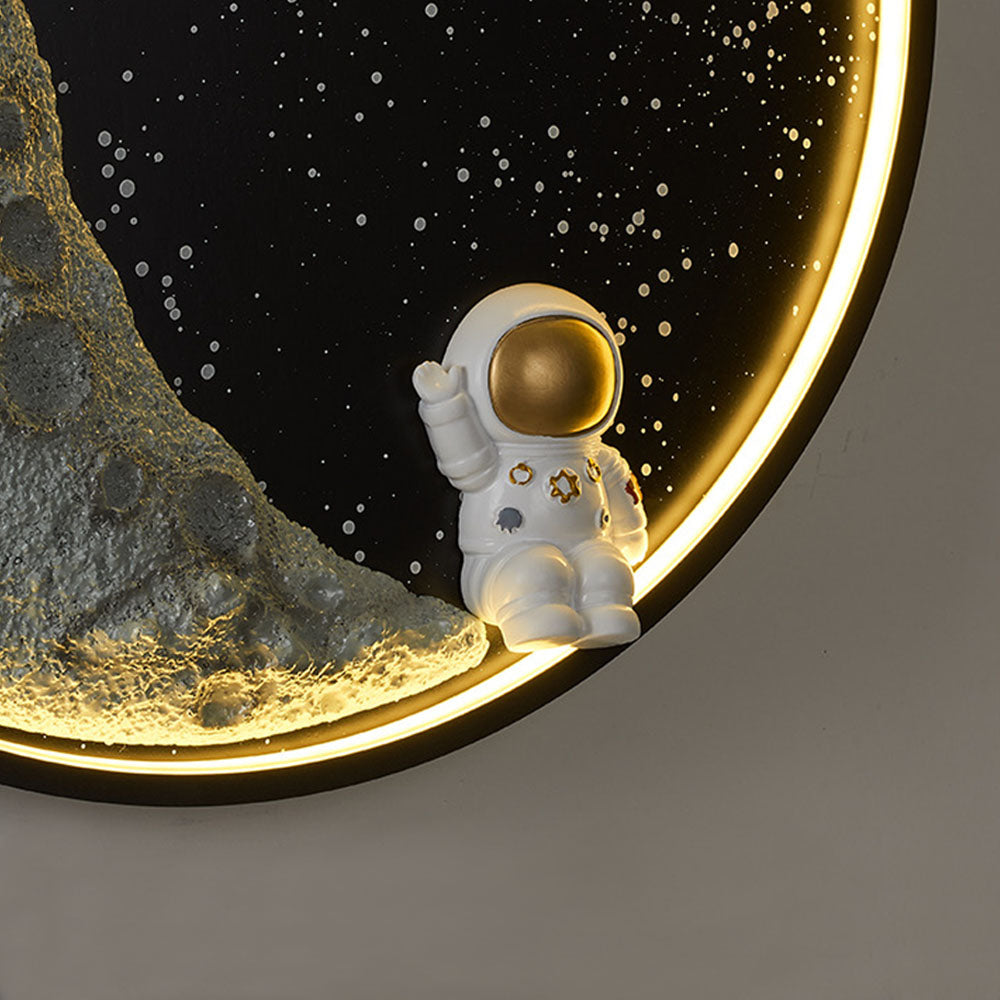 Elif Moderne Astronaut Maan Wandlamp, Metaal, Kinderkamer
