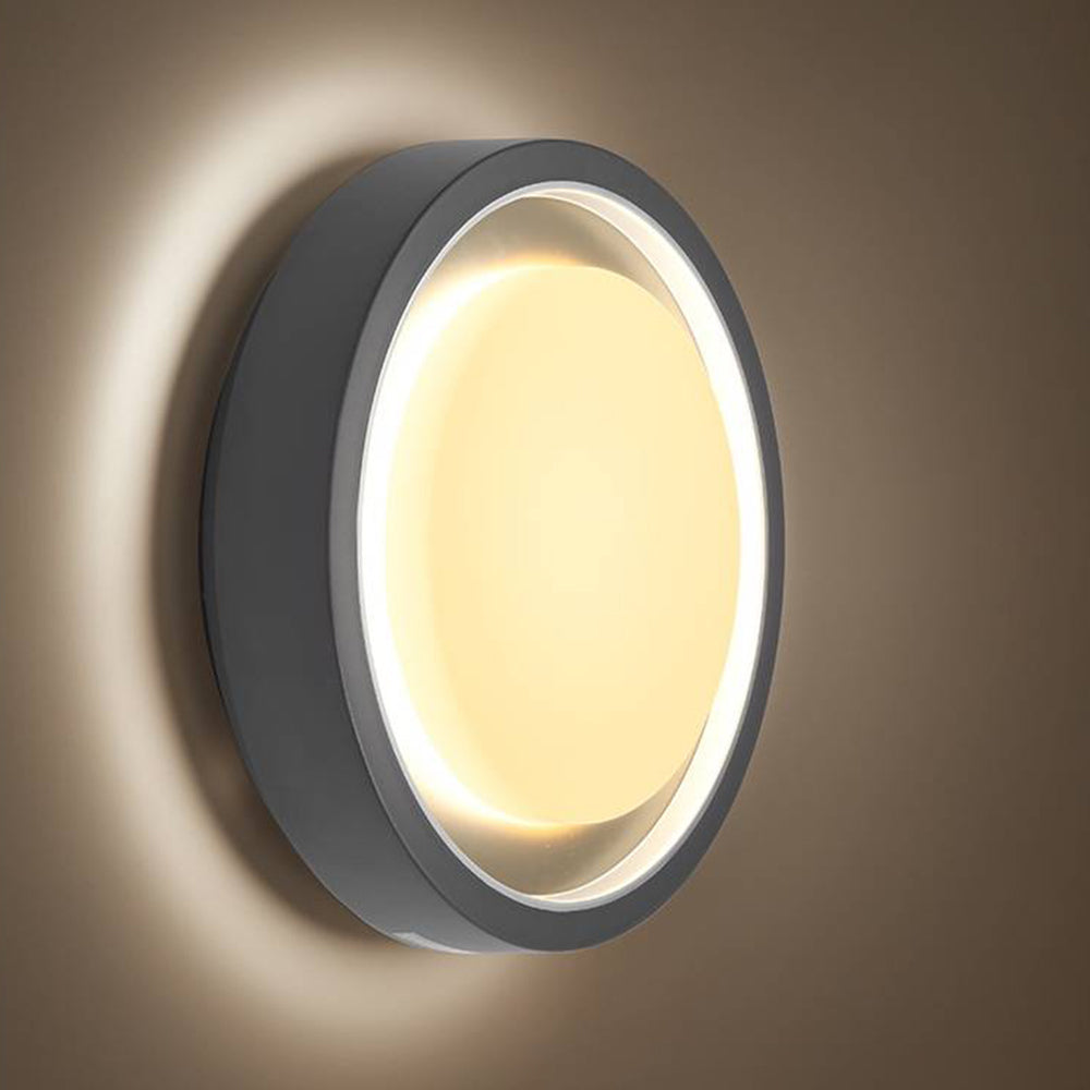 Orr Moderne LED Ronde Buitenlamp Zonne Metaal/Acryl Zwart Tuin/Stoeprand/Balkon