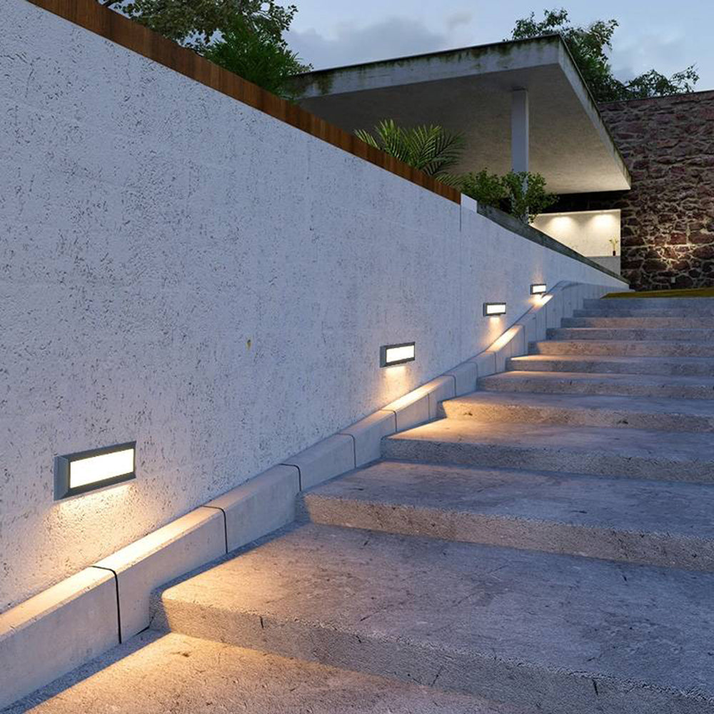 Orr Moderne Rechthoekig LED Buitenlamp Metaal Zwart Tuin/Stoeprand/Balkon