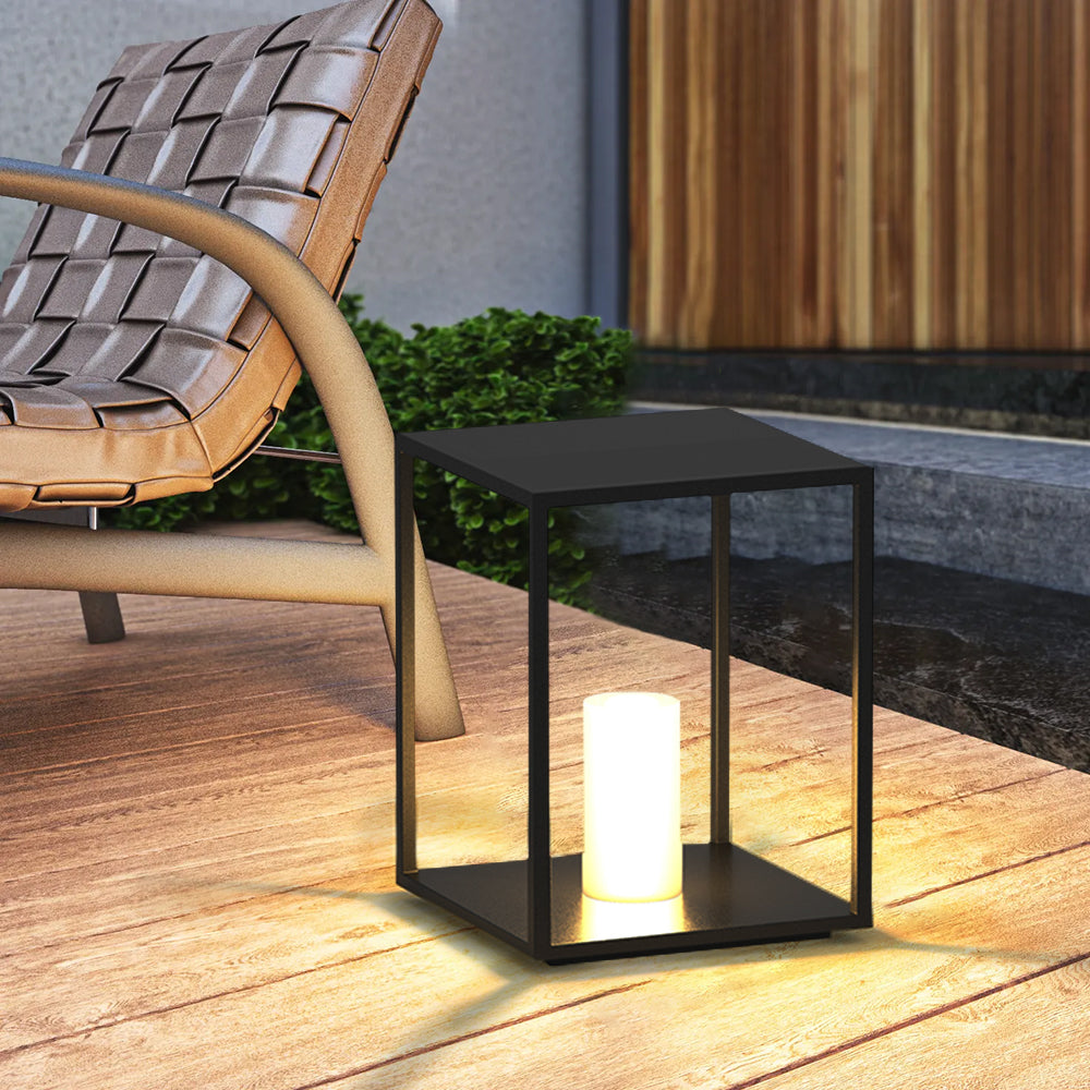Pena Rechthoekig Hanglamp Zonne Energie Zwart Metaal/Acryl Tuin