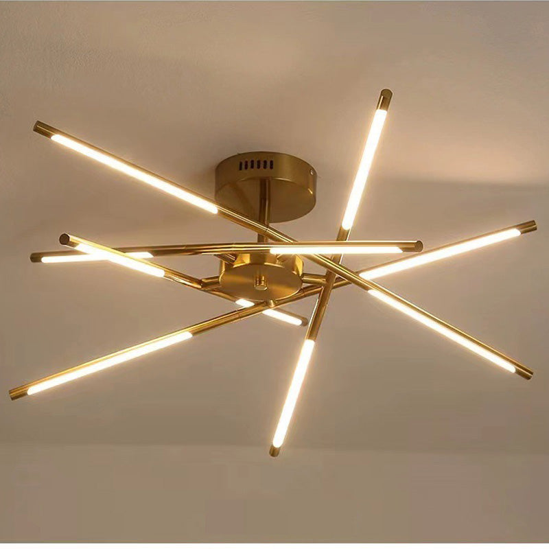 Edge Industriele LED Plafondlamp Zwart/Goud Metaal Acryl Woon/Slaapkamer