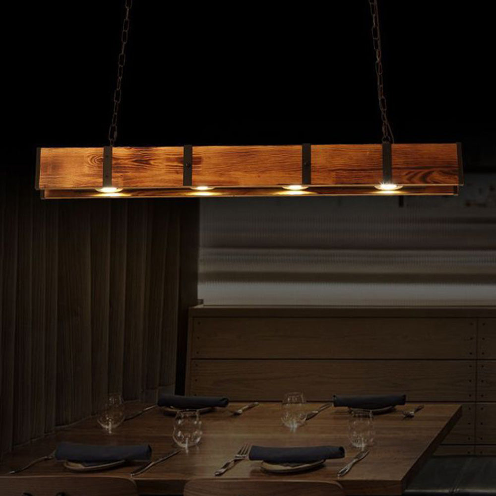 Alessio Industrie LED Hanglampen Zwart Metaal Hout Woonkamer Slaapkamer
