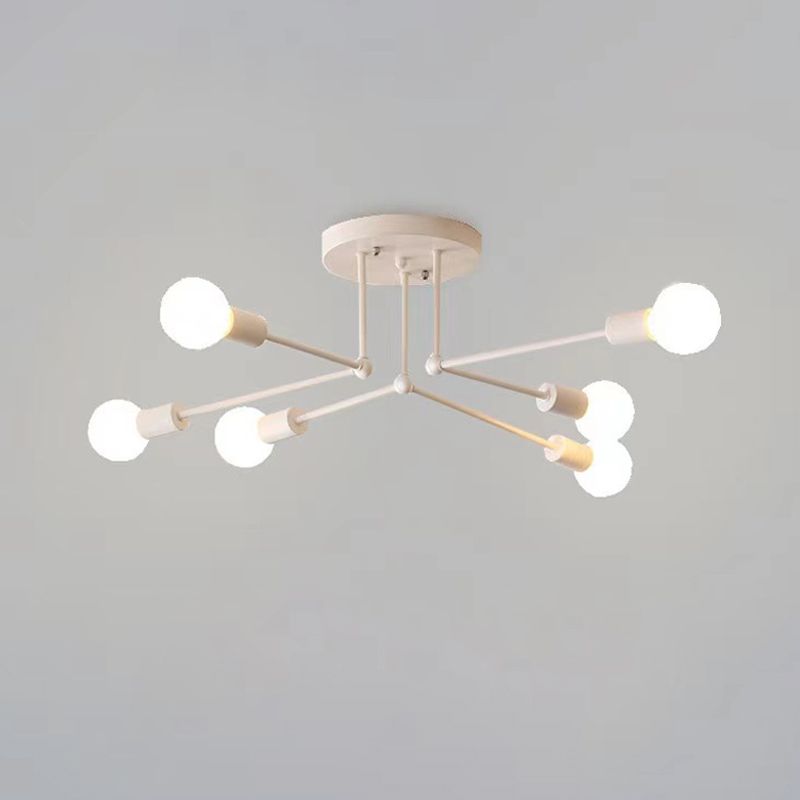 Valentina Industrieel LED Plafondlamp Zwart Witte Metaal Slaapkamerm