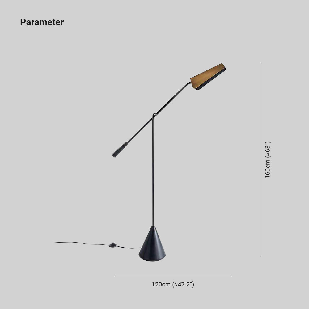Salgado Moderne Minimalistische Driehoekige LED Vloerlamp Zwart Marmer/Metaal