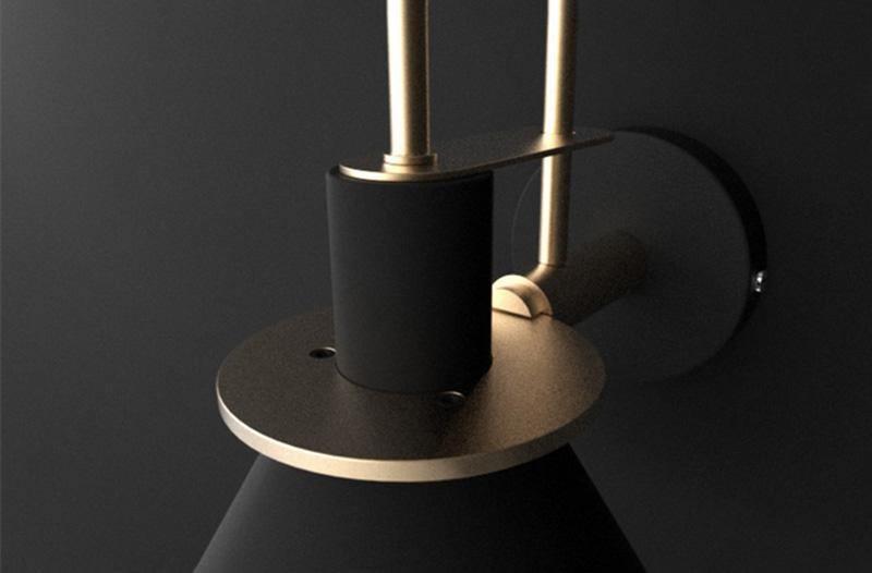 Solerine wandlamp zwart goud minimalistisch