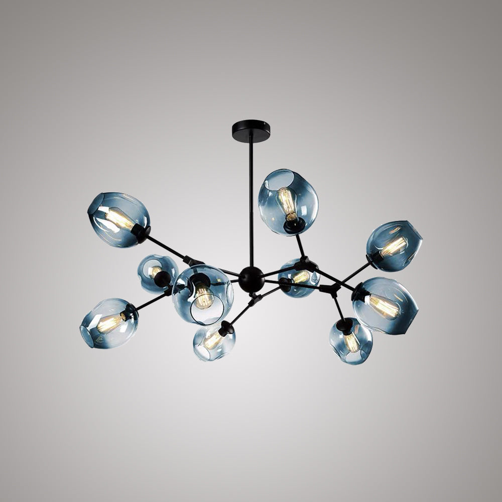 Valentina Moderne Bubbel LED Hanglamp Metaal/Glas Zwart/Goud Woonkamer/Slaapkamer
