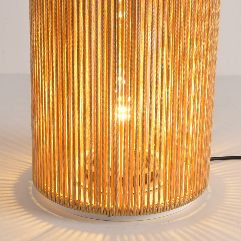 Ritta Retro LED Buiten Vloerlamp Kaki Metaal/Rattan Tuin
