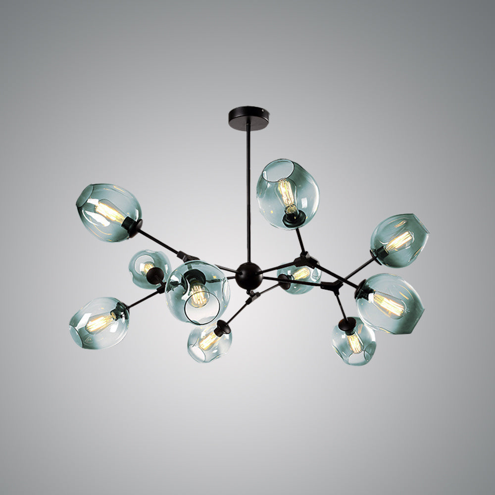 Valentina Moderne Bubbel LED Hanglamp Metaal/Glas Zwart/Goud Woonkamer/Slaapkamer