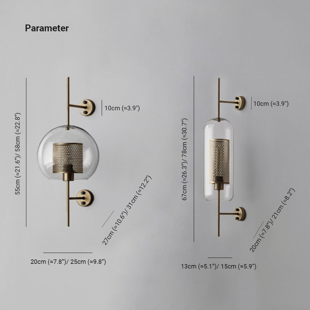 Oneal Moderne Bol LED Wandlamp Metaal/Glas Silver/Goud Slaap/Woon/Eetkamer