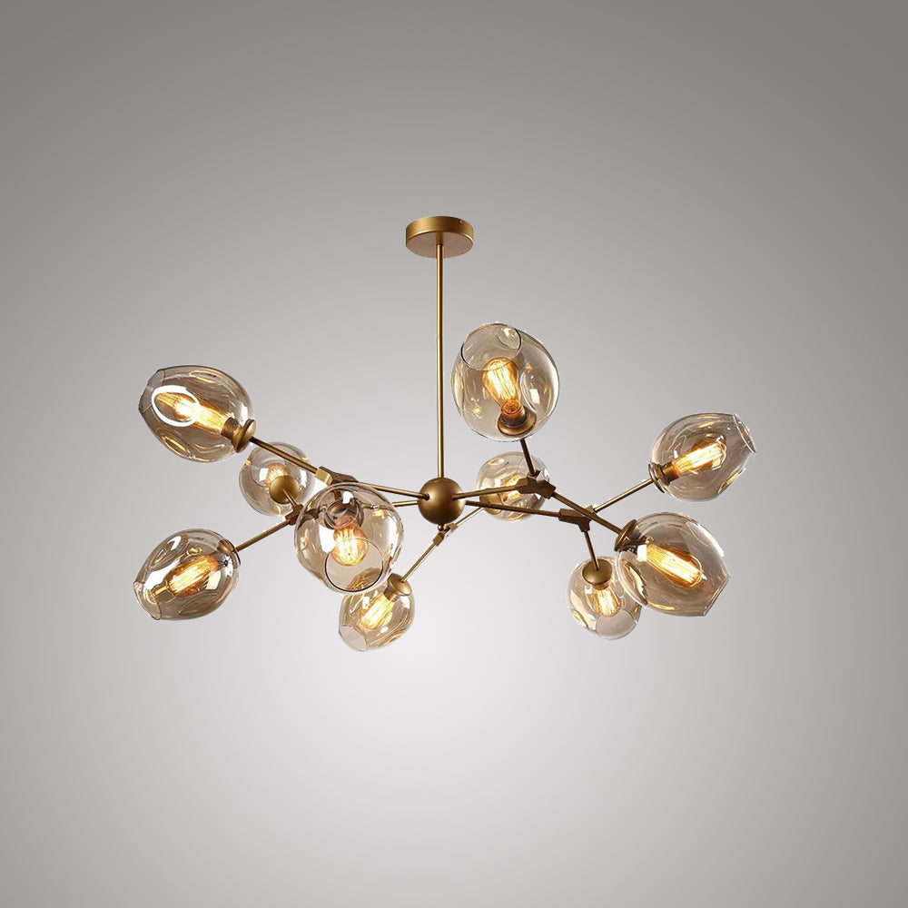 Valentina Moderne Bubbel LED Hanglamp Metaal/Glas Zwart/Goud Woonkamer/Slaapkamer