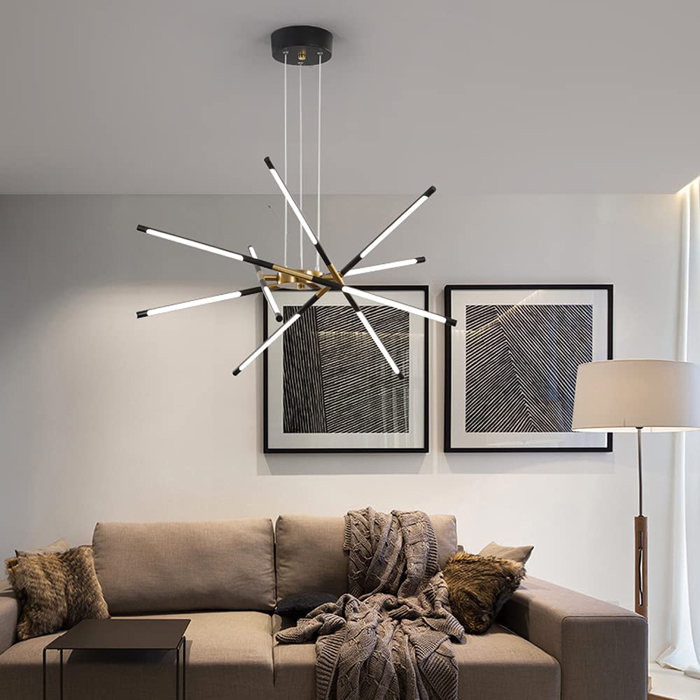 Edge Modern Linear LED Hanglampen Zwart Goud Metaal Slaapkamer